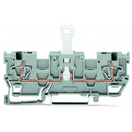 1-conductor/1-conductor disconnect carrier terminal block; with shield contact; with 2 jumper positions; for DIN-rail 35 x 15 and 35 x 7.5; 4 mm²; CAGE CLAMP®; 4,00 mm²; gray