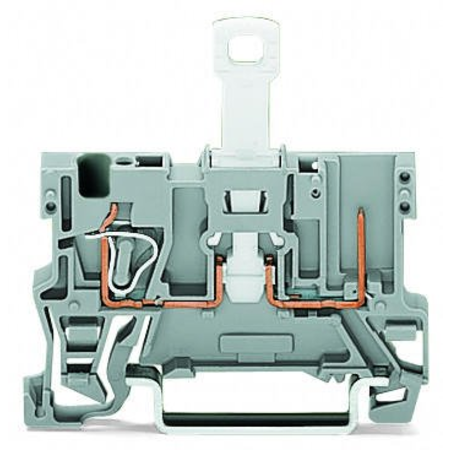 1-conductor/1-pin disconnect carrier terminal block; with shield contact; for DIN-rail 35 x 15 and 35 x 7.5; 4 mm²; CAGE CLAMP®; 4,00 mm²; gray