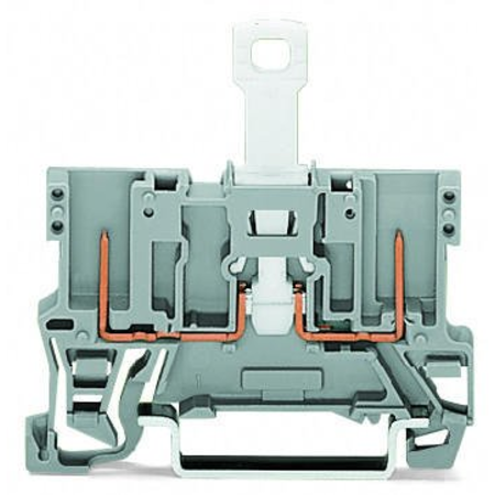 2-pin disconnect carrier terminal block; for DIN-rail 35 x 15 and 35 x 7.5; 4,00 mm²; gray