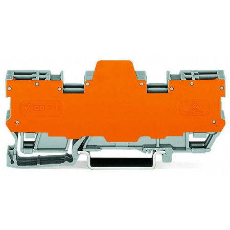 2-pin terminal block for pluggable modules; 10-pole; with 2 jumper positions; with orange separator plate; for DIN-rail 35 x 15 and 35 x 7.5; gray