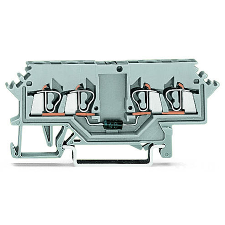 Component terminal block; 4-conductor; with diode 1N4007; anode, left side; for DIN-rail 35 x 15 and 35 x 7.5; 2.5 mm²; CAGE CLAMP®; 2,50 mm²; gray