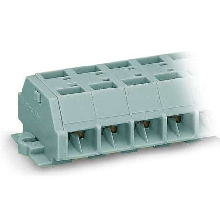 4-conductor terminal strip; 3-pole; without push-buttons; with fixing flanges; for screw or similar mounting types; Fixing hole 3.2 mm Ø; 2.5 mm²; CAGE CLAMP®; 2,50 mm²; gray