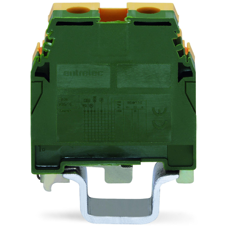 2-conductor ground terminal block; 35 mm²; with contact to DIN rail; only for DIN 35 x 15 rail; copper; SCREW CLAMP CONNECTION; 35,00 mm²; green-yellow