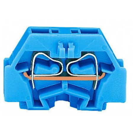 2-conductor terminal block; without push-buttons; with fixing flange; for screw or similar mounting types; Fixing hole 3.2 mm Ø; can be commoned with adjacent jumpers and staggered jumpers; CAGE CLAMP®; 1,50 mm²; blue