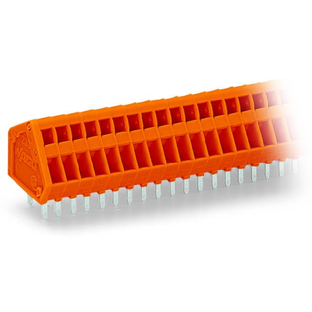PCB terminal block; 0.5 mm²; Pin spacing 2.54 mm; 4-pole; CAGE CLAMP®; 0,50 mm²; orange