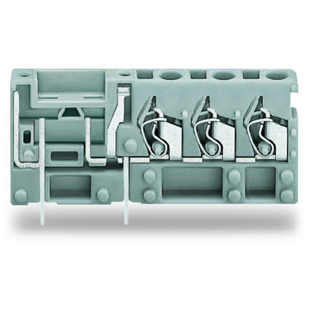 Stackable 3-conductor PCB terminal block; with fuse mounting; 2.5 mm²; Pin spacing 5 mm; 1-pole; CAGE CLAMP®; 2,50 mm²; gray