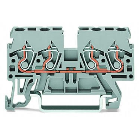 4-conductor through terminal block; 2.5 mm²; side and center marking; for DIN-rail 35 x 15 and 35 x 7.5; CAGE CLAMP®; 2,50 mm²; orange