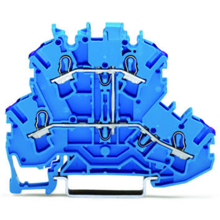 Double-deck terminal block; 4-conductor through terminal block; N; without marker carrier; for Ex e II and Ex i applications; internal commoning; conductor entry with violet marking; for DIN-rail 35 x 15 and 35 x 7.5; 2.5 mm²; Push-in CAGE CLAMP®; 2,50 m