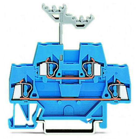 Double-deck terminal block; Through/through terminal block; suitable for Ex i applications; for DIN-rail 35 x 15 and 35 x 7.5; 2.5 mm²; CAGE CLAMP®; 2,50 mm²; blue/blue