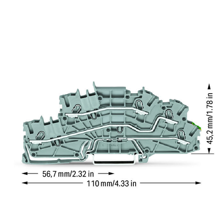 Multilevel installation terminal block; 4 mm²; L/L/PE; Push-in CAGE CLAMP®; 2,50 mm²; gray