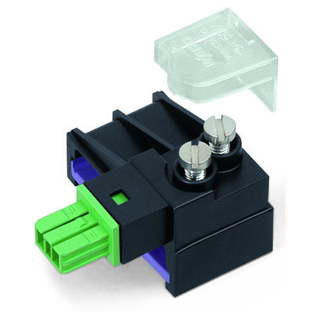 Tap-off module; for flat cable; 5 x 2.5 mm² + 2 x 1.5 mm²; 2-pole; Cod. E; green