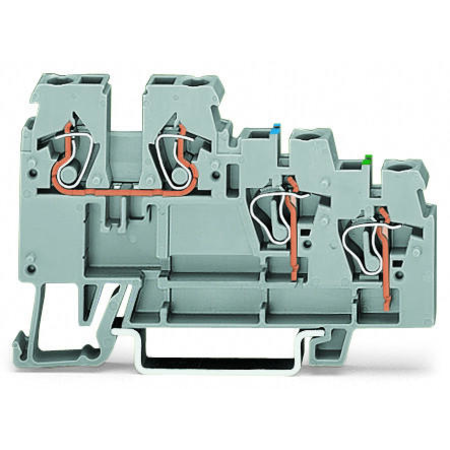 3-conductor actuator supply terminal block; with colored conductor entries; 2.5 mm²; CAGE CLAMP®; 2,50 mm²; gray