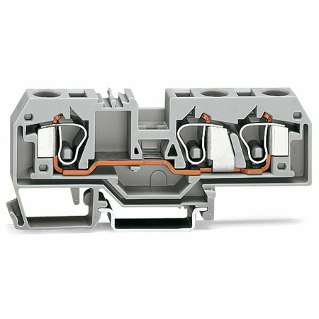 3-conductor through terminal block; 10 mm²; center marking; for DIN-rail 35 x 15 and 35 x 7.5; CAGE CLAMP®; 10,00 mm²; orange