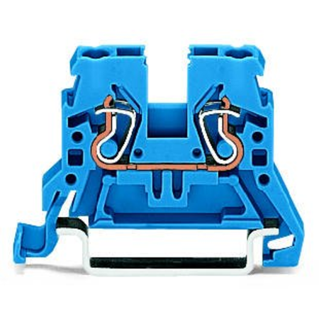 2-conductor through terminal block; 2.5 mm²; suitable for Ex i applications; side and center marking; for DIN-rail 35 x 15 and 35 x 7.5; CAGE CLAMP®; 2,50 mm²; blue
