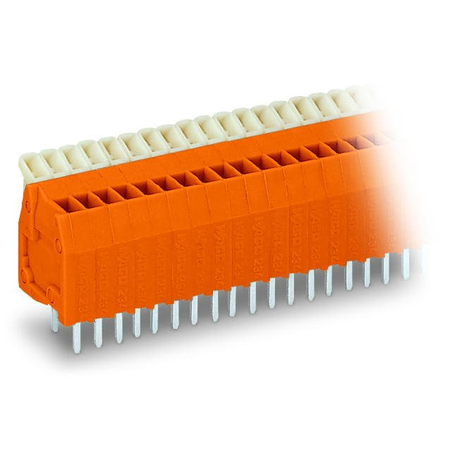 PCB terminal block; push-button; 0.5 mm²; Pin spacing 2.54 mm; 10-pole; CAGE CLAMP®; 0,50 mm²; orange