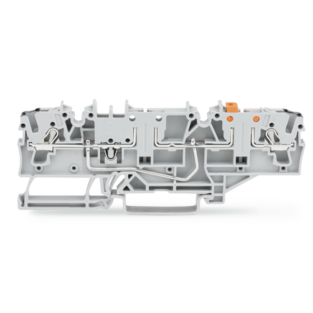 2-conductor carrier terminal block; for DIN-rail 35 x 15 and 35 x 7.5; 2.5 mm²; Push-in CAGE CLAMP®; 2,50 mm²; gray