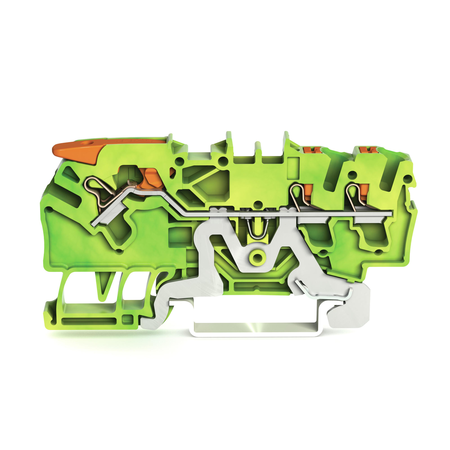 3-conductor ground terminal block; 2.5 mm²; with test port; side and center marking; for DIN-rail 35 x 15 and 35 x 7.5; Push-in CAGE CLAMP®; 2,50 mm²; green-yellow