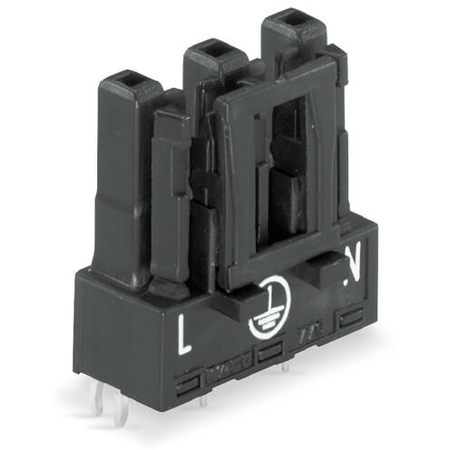 Socket for PCBs; straight; 3-pole; Cod. A; black