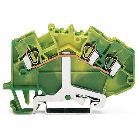 3-conductor ground terminal block; 2.5 mm²; center marking; for DIN-rail 35 x 15 and 35 x 7.5; CAGE CLAMP®; 2,50 mm²; green-yellow