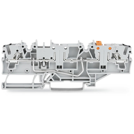 2-conductor carrier terminal block; for DIN-rail 35 x 15 and 35 x 7.5; 2.5 mm²; Push-in CAGE CLAMP®; 2,50 mm²; white