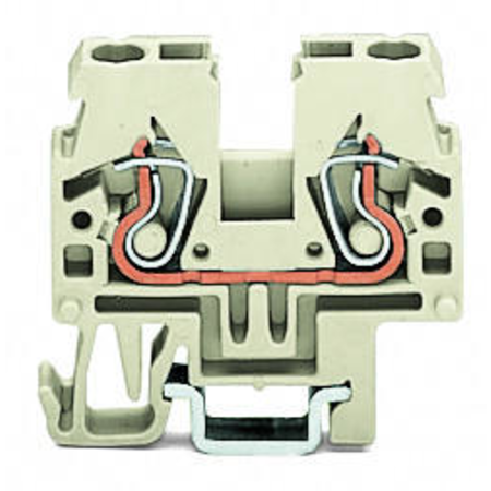 2-conductor through terminal block; 2.5 mm²; suitable for Ex e II applications; side and center marking; for DIN-15 rail; CAGE CLAMP®; 2,50 mm²; light gray
