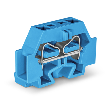 2-conductor terminal block; suitable for Ex i applications; without push-buttons; with fixing flange; for screw or similar mounting types; Fixing hole 3.2 mm Ø; 4 mm²; CAGE CLAMP®; 4,00 mm²; blue