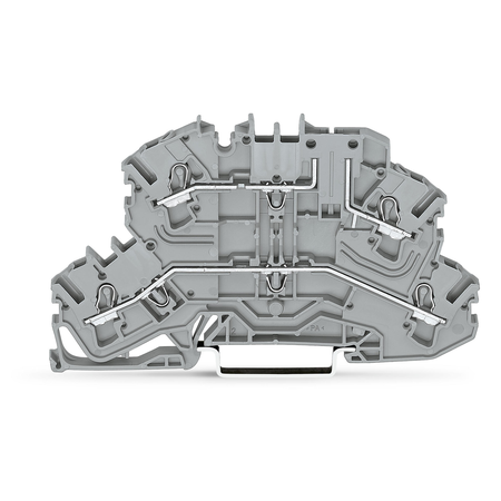 Double-deck carrier terminal block; L/L; upper-deck base; for DIN-rail 35 x 15 and 35 x 7.5; 2.5 mm²; Push-in CAGE CLAMP®; 2,50 mm²; gray