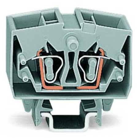 4-conductor miniature through terminal block; 2.5 mm²; with test option; center marking; for DIN-15 rail; CAGE CLAMP®; 2,50 mm²; orange