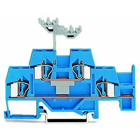 Double-deck terminal block; Through/through terminal block; with additional jumper position on lower level; suitable for Ex i applications; for DIN-rail 35 x 15 and 35 x 7.5; 4 mm²; CAGE CLAMP®; 4,00 mm²; blue