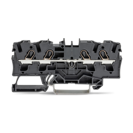 4-conductor through terminal block; 4 mm²; suitable for Ex e II applications; side and center marking; for DIN-rail 35 x 15 and 35 x 7.5; Push-in CAGE CLAMP®; 4,00 mm²; black