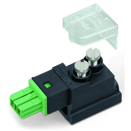 Tap-off module; for flat cable; 2-pole; Cod. E; with cable connection on the output side; green