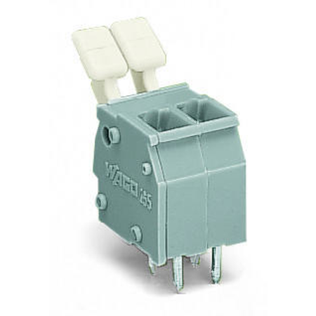 PCB terminal block; finger-operated levers; 2.5 mm²; Pin spacing 5/5.08 mm; 2-pole; CAGE CLAMP®; commoning option; 2,50 mm²; gray