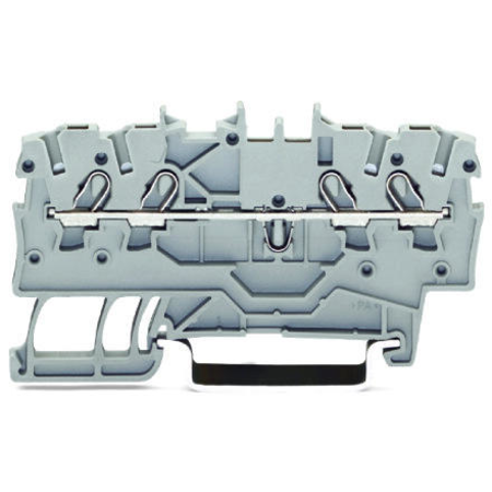 4-conductor through terminal block; 1 mm²; suitable for Ex e II applications; side and center marking; for DIN-rail 35 x 15 and 35 x 7.5; Push-in CAGE CLAMP®; 1,00 mm²; orange