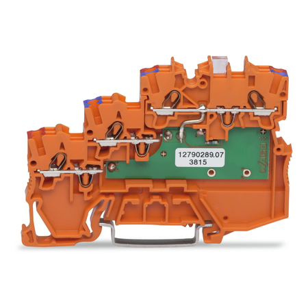 3-conductor sensor supply terminal block; LED (green); 1 mm²; Push-in CAGE CLAMP®; 1,00 mm²; orange