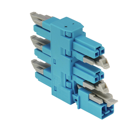 5-way distribution connector; 2-pole; Cod. I; 1 input; 5 outputs; blue