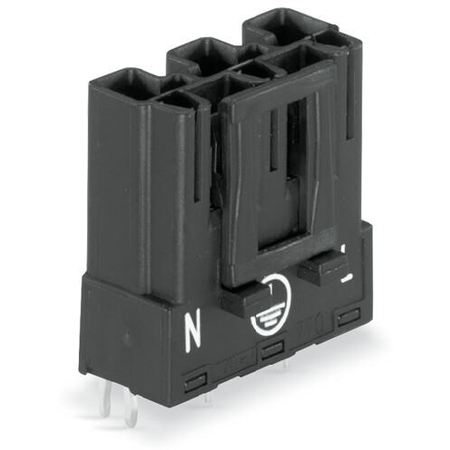 Plug for PCBs; straight; 3-pole; Cod. A; black