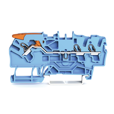 3-conductor through terminal block; with lever and Push-in CAGE CLAMP®; 2.5 mm²; with test port; suitable for Ex i applications; side and center marking; for DIN-rail 35 x 15 and 35 x 7.5; Push-in CAGE CLAMP®; 2,50 mm²; blue