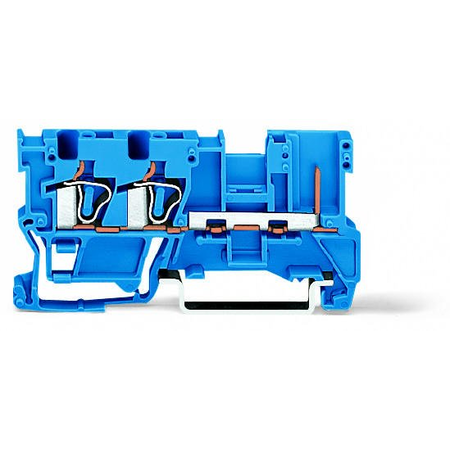 2-conductor/1-pin carrier terminal block; for DIN-rail 35 x 15 and 35 x 7.5; 4 mm²; CAGE CLAMP®; 4,00 mm²; blue