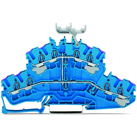 4-conductor double deck terminal block; 8-conductor through terminal block; N; with marker carrier; suitable for Ex i applications; internal commoning; conductor entry with violet marking; for DIN-rail 35 x 15 and 35 x 7.5; 2.5 mm²; Push-in CAGE CLAM