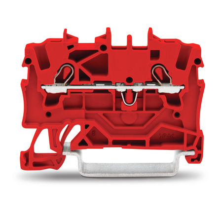 2-conductor through terminal block; 1.5 mm²; suitable for Ex e II applications; side and center marking; for DIN-rail 35 x 15 and 35 x 7.5; Push-in CAGE CLAMP®; 1,50 mm²; red