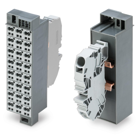 Common potential matrix patchboard; Marking 1-24; with 1 input module incl. end plate; Color of modules: gray; Numbering of modules arranged vertically; for 19 racks; Slimline version; 2,50 mm²; dark gray