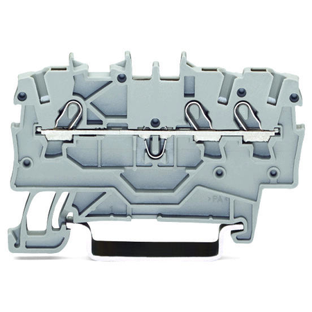 3-conductor through terminal block; 1 mm²; suitable for Ex e II applications; side and center marking; for DIN-rail 35 x 15 and 35 x 7.5; Push-in CAGE CLAMP®; 1,00 mm²; orange