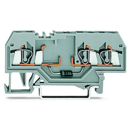 Component terminal block; 3-conductor; with diode 1N4007; anode, right side; for DIN-rail 35 x 15 and 35 x 7.5; 2.5 mm²; CAGE CLAMP®; 2,50 mm²; gray