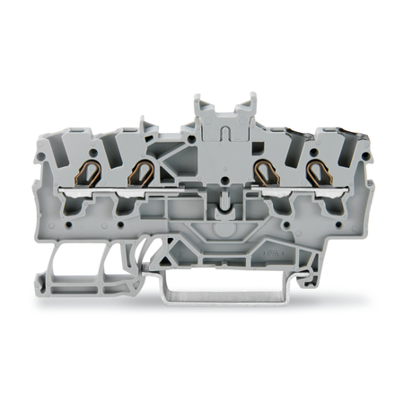 Double potential terminal block; 1.5 mm²; with double, center marker slot; for DIN-rail 35 x 15 and 35 x 7.5; Push-in CAGE CLAMP®; 1,50 mm²; gray