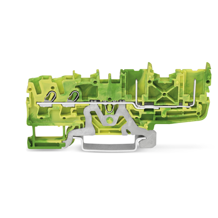 2-conductor/2-pin ground carrier terminal block; for DIN-rail 35 x 15 and 35 x 7.5; 2.5 mm²; Push-in CAGE CLAMP®; 2,50 mm²; green-yellow