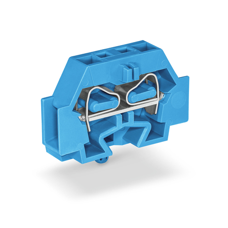 2-conductor terminal block; suitable for Ex i applications; without push-buttons; with snap-in mounting foot; for plate thickness 0.6 - 1.2 mm; Fixing hole 3.5 mm Ø; 4 mm²; CAGE CLAMP®; 4,00 mm²; blue