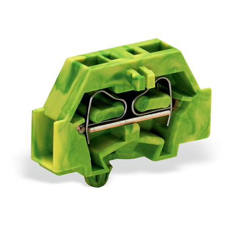 2-conductor terminal block; without push-buttons; with snap-in mounting foot; for plate thickness 0.6 - 1.2 mm; Fixing hole 3.5 mm Ø; 2.5 mm²; CAGE CLAMP®; 2,50 mm²; green-yellow