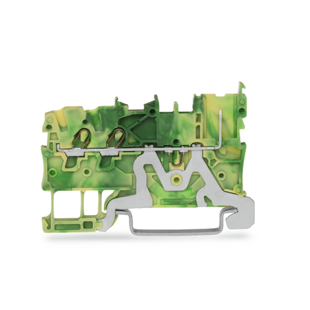 2-conductor/1-pin ground carrier terminal block; for DIN-rail 35 x 15 and 35 x 7.5; Push-in CAGE CLAMP®; 1,00 mm²; green-yellow