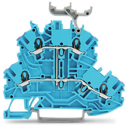 Double-deck terminal block; 4-conductor through terminal block; N; without marker carrier; suitable for Ex i applications; internal commoning; conductor entry with violet marking; for DIN-rail 35 x 15 and 35 x 7.5; 1 mm²; Push-in CAGE CLAMP®; 1,00 mm²; b