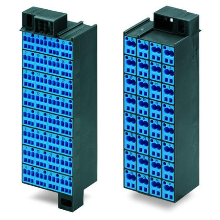 Matrix patchboard; 32-pole; Marking 1-32; suitable for Ex i applications; Color of modules: blue; Module marking, side 1 and 2 vertical; 1,50 mm²; dark gray